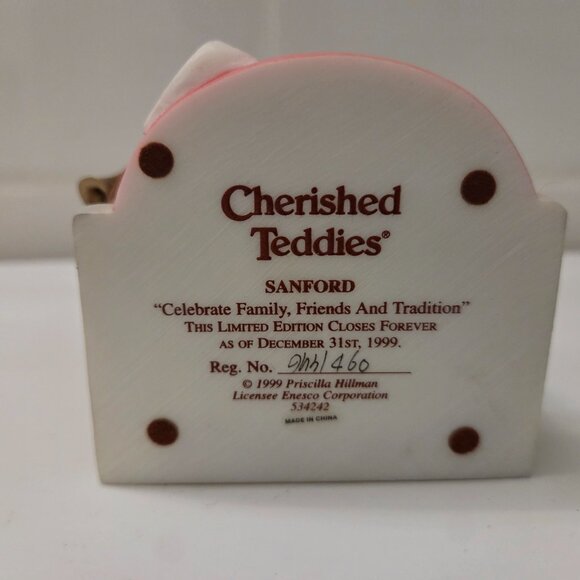 Vintage Enesco Cherished Teddies Santa Sanford 1999 Limited Edition Christmas - Picture 3 of 3